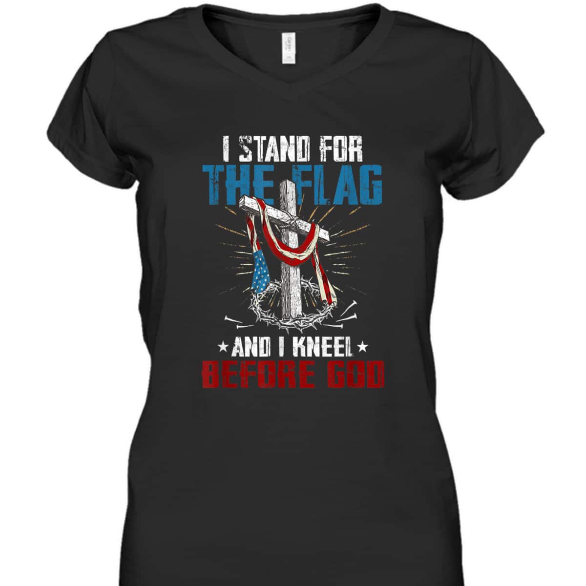 I Stand For The Flag And I Kneel Before God US American Flag Veteran's Day T-Shirt I Stand For The Flag And I Kneel Before God US American Flag Veteran's Day T-Shirt