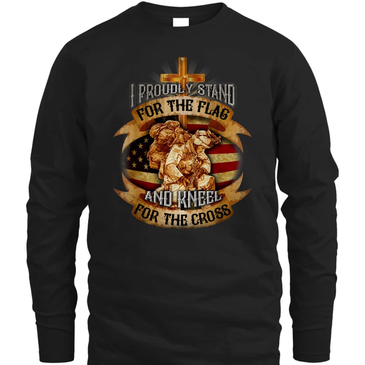 Stand For The Flag Kneel For The Cross US American Patriotic T-Shirt Memorial Day Gift Stand For The Flag Kneel For The Cross US American Patriotic T-Shirt Memorial Day Gift