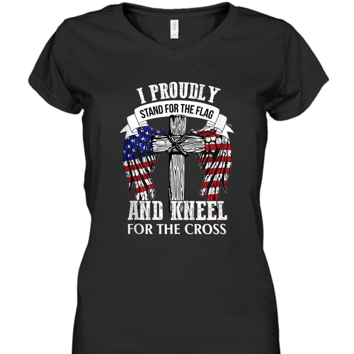 US America Patriotic T-Shirt Stand For The Flag Kneel For The Cross US America Patriotic T-Shirt Stand For The Flag Kneel For The Cross