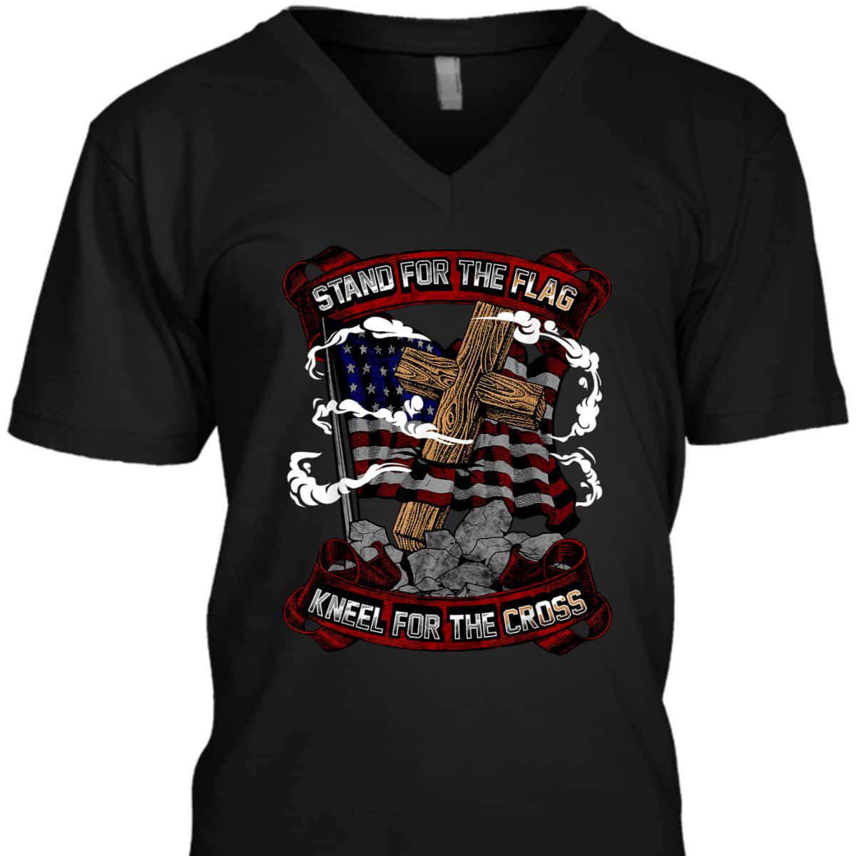 Stand For The Flag Kneel For The Cross Veterans Day T-Shirt Stand For The Flag Kneel For The Cross Veterans Day T-Shirt