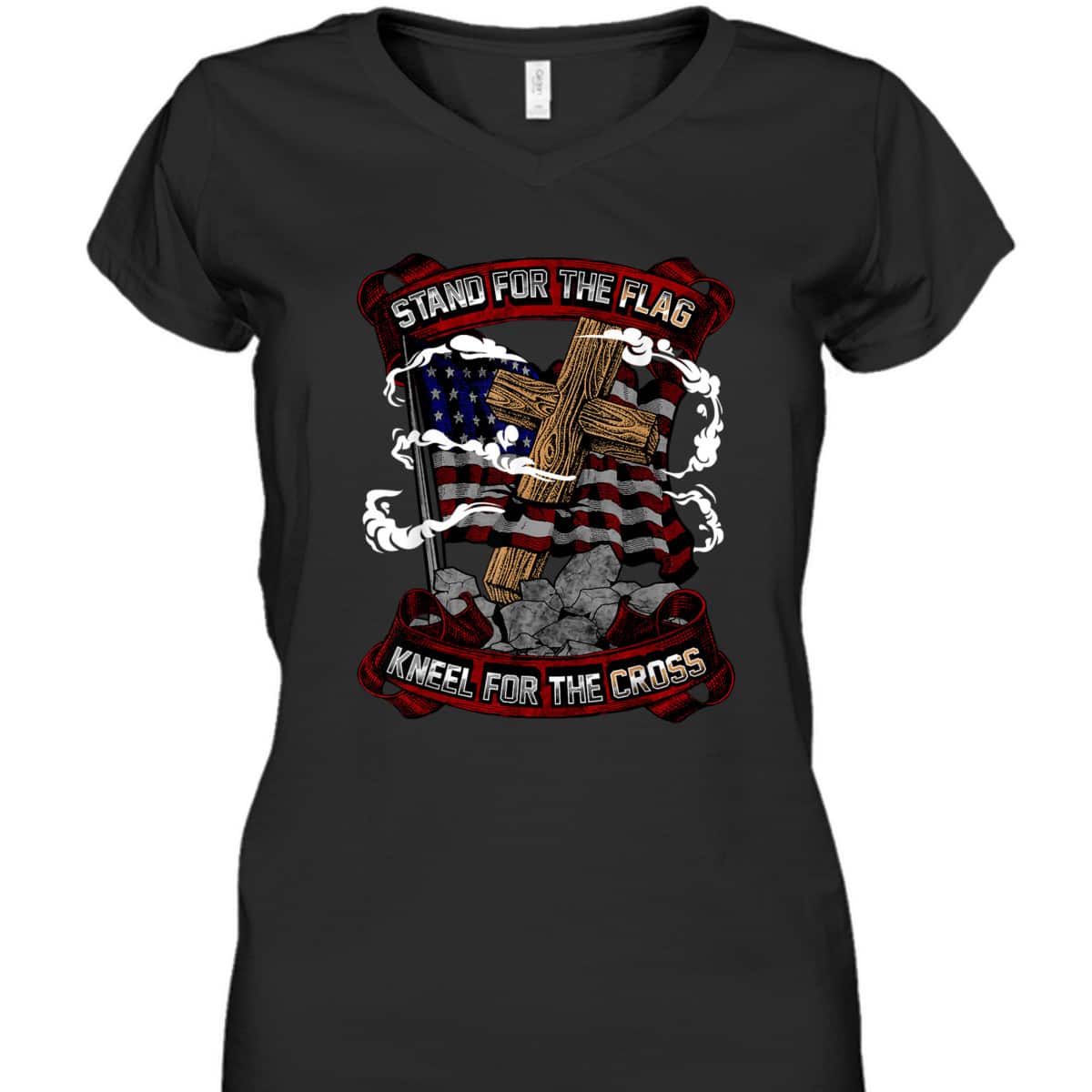 Stand For The Flag Kneel For The Cross Veterans Day T-Shirt Stand For The Flag Kneel For The Cross Veterans Day T-Shirt