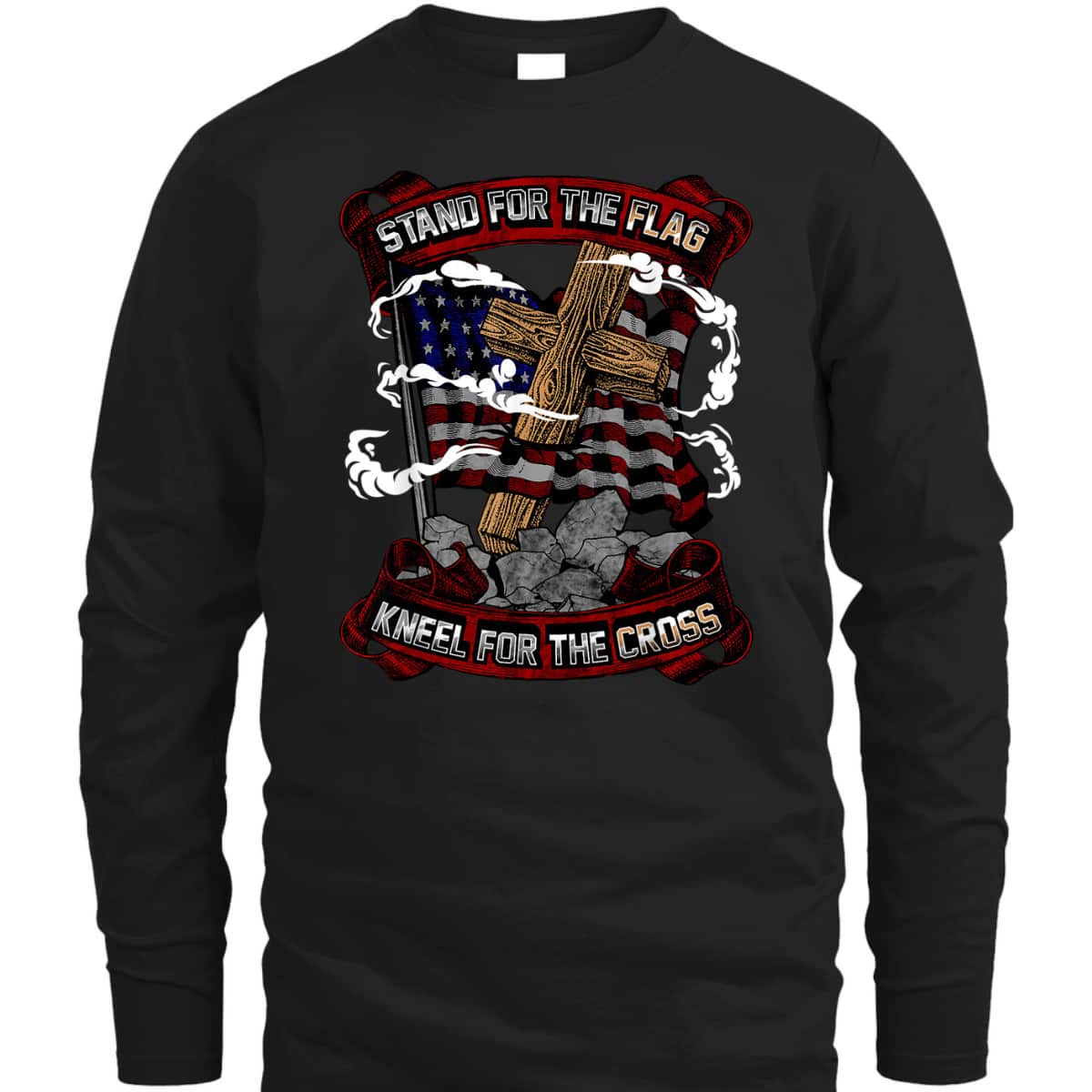 Stand For The Flag Kneel For The Cross Veterans Day T-Shirt Stand For The Flag Kneel For The Cross Veterans Day T-Shirt