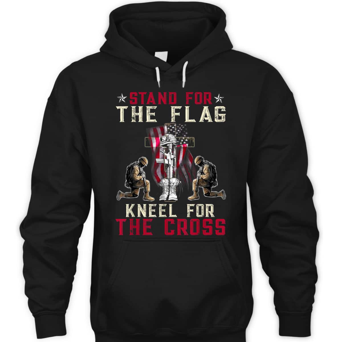 Patriotic Christian T-Shirt Stand For The Flag Kneel For The Cross Memorial Day Veteran's Day Gift Patriotic Christian T-Shirt Stand For The Flag Kneel For The Cross Memorial Day Veteran's Day Gift