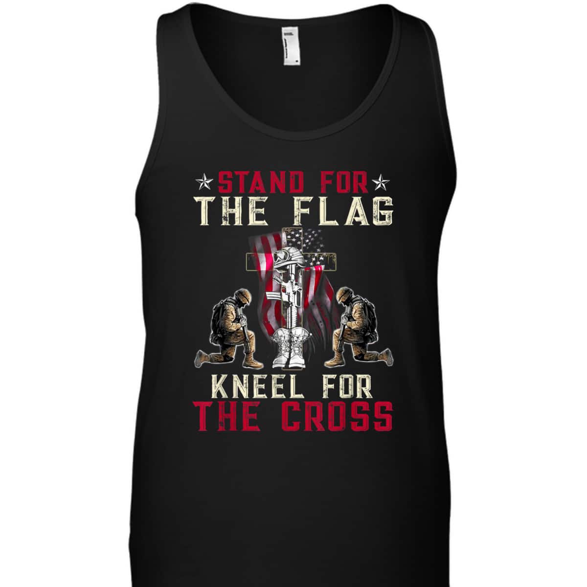 Patriotic Christian T-Shirt Stand For The Flag Kneel For The Cross Memorial Day Veteran's Day Gift Patriotic Christian T-Shirt Stand For The Flag Kneel For The Cross Memorial Day Veteran's Day Gift