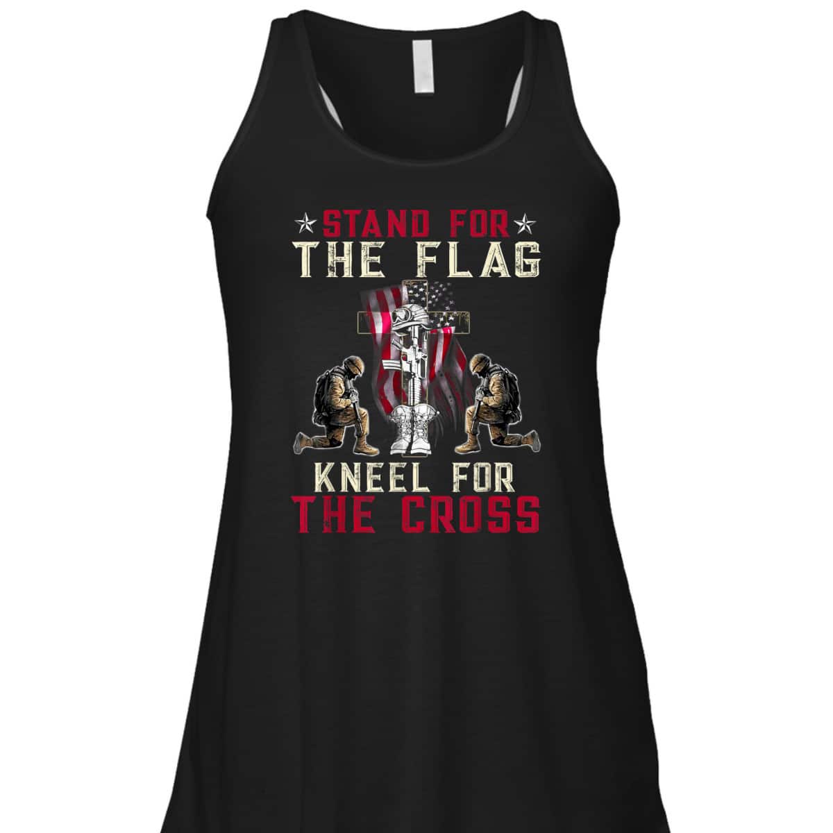 Patriotic Christian T-Shirt Stand For The Flag Kneel For The Cross Memorial Day Veteran's Day Gift Patriotic Christian T-Shirt Stand For The Flag Kneel For The Cross Memorial Day Veteran's Day Gift
