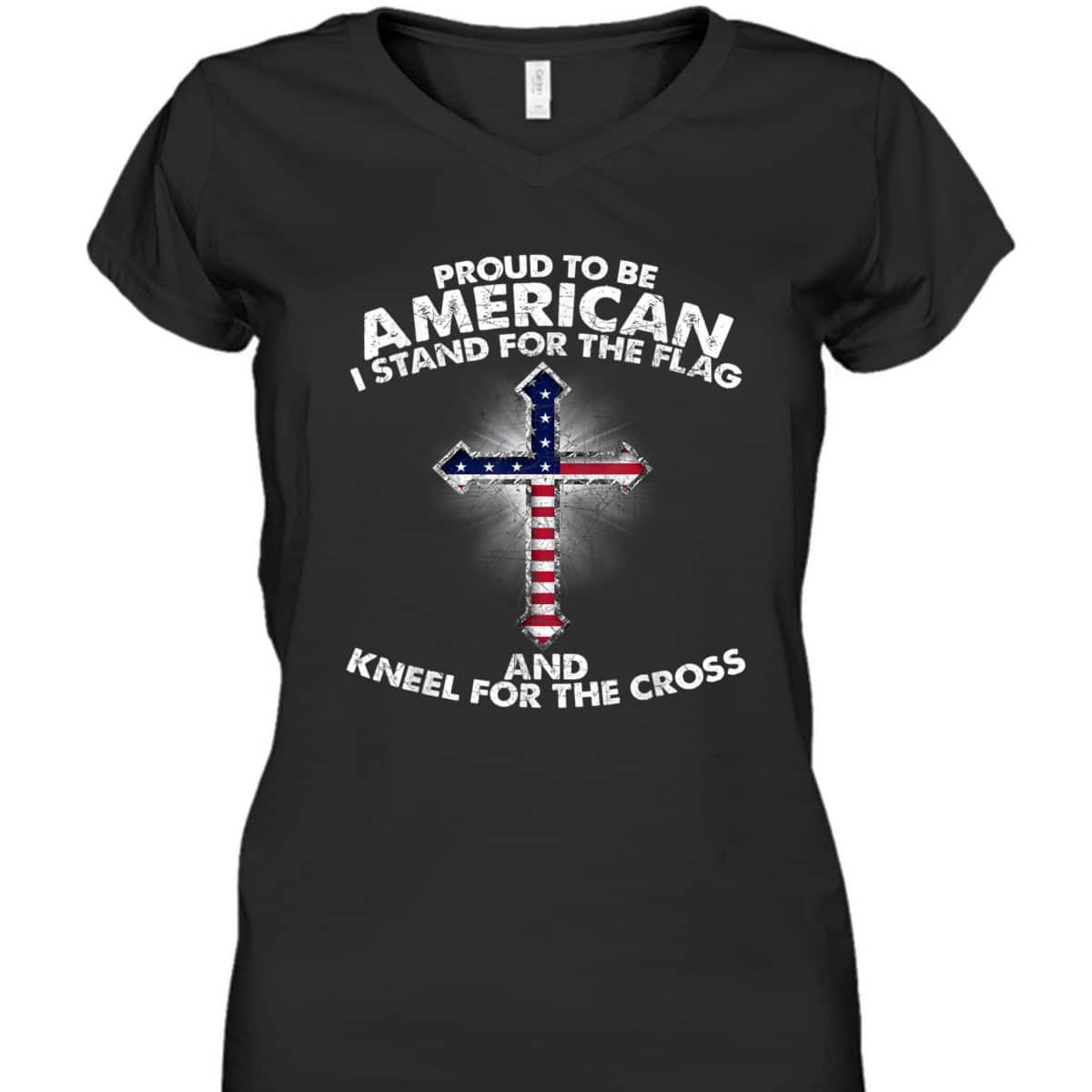Stand For The Flag Kneel For The Cross Christian Patriotic US America Religious T-Shirt Stand For The Flag Kneel For The Cross Christian Patriotic US America Religious T-Shirt