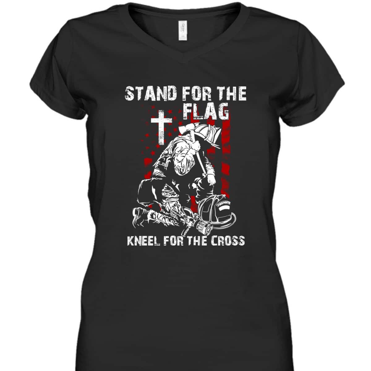 USA Flag T-Shirt I Stand For The Flag Kneel For The Cross USA Flag T-Shirt I Stand For The Flag Kneel For The Cross