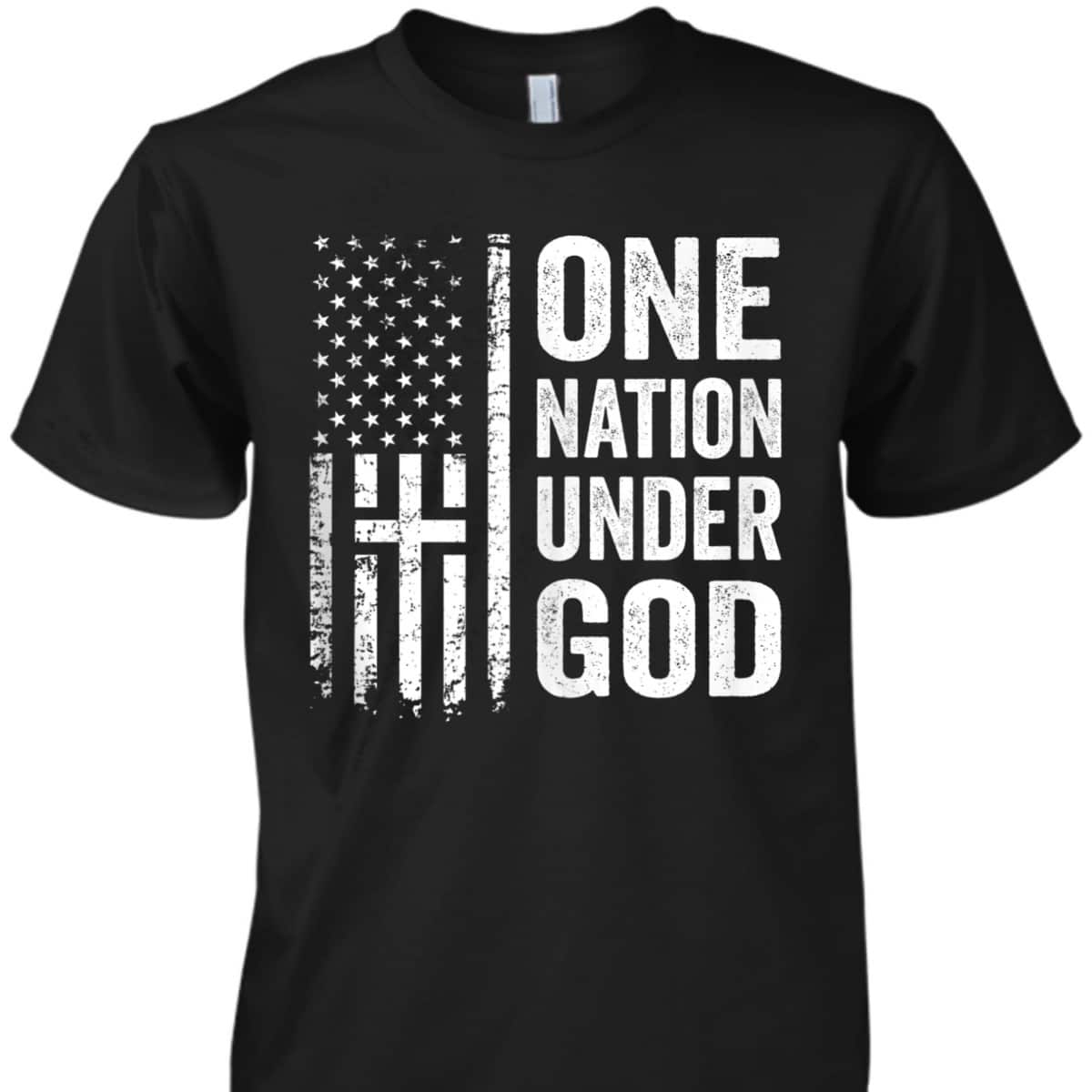 One Nation Under God T-Shirt Christian Cross American Flag Independence Day 4th Of July Gift One Nation Under God T-Shirt Christian Cross American Flag Independence Day 4th Of July Gift