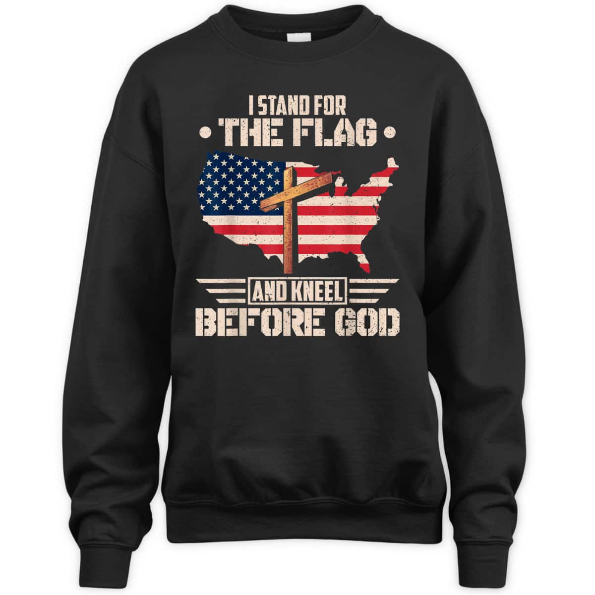 I Stand For The Flag Kneel Before God US American Flag Christian Cross T-Shirt I Stand For The Flag Kneel Before God US American Flag Christian Cross T-Shirt