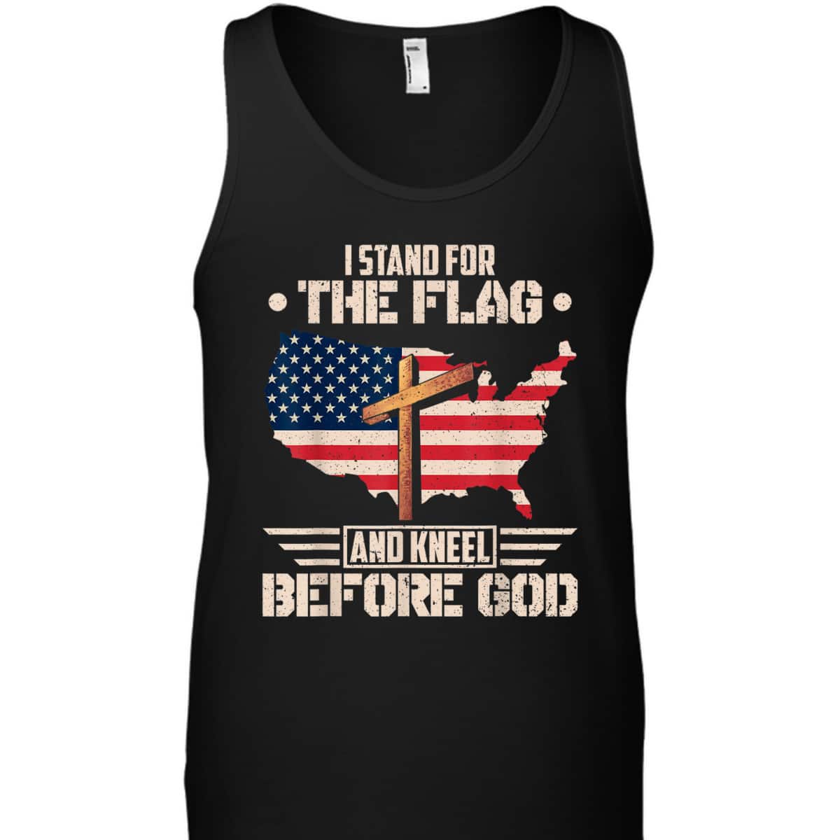 I Stand For The Flag Kneel Before God US American Flag Christian Cross T-Shirt I Stand For The Flag Kneel Before God US American Flag Christian Cross T-Shirt