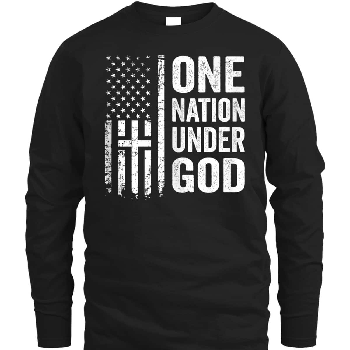 One Nation Under God T-Shirt Christian Cross American Flag Independence Day 4th Of July Gift One Nation Under God T-Shirt Christian Cross American Flag Independence Day 4th Of July Gift