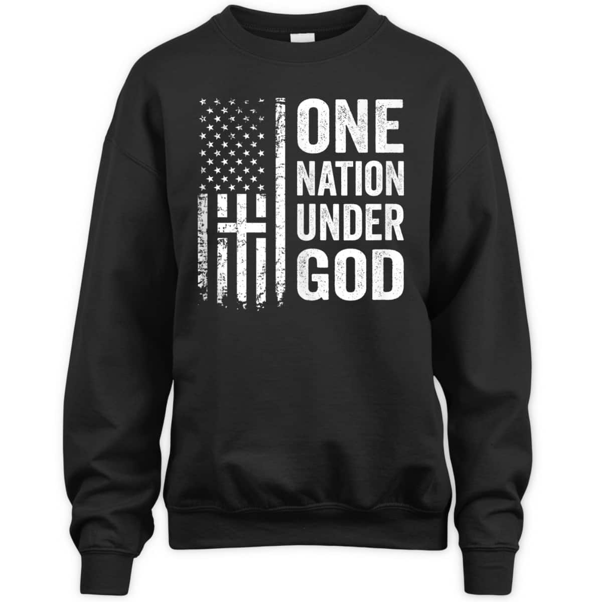 One Nation Under God T-Shirt Christian Cross American Flag Independence Day 4th Of July Gift One Nation Under God T-Shirt Christian Cross American Flag Independence Day 4th Of July Gift