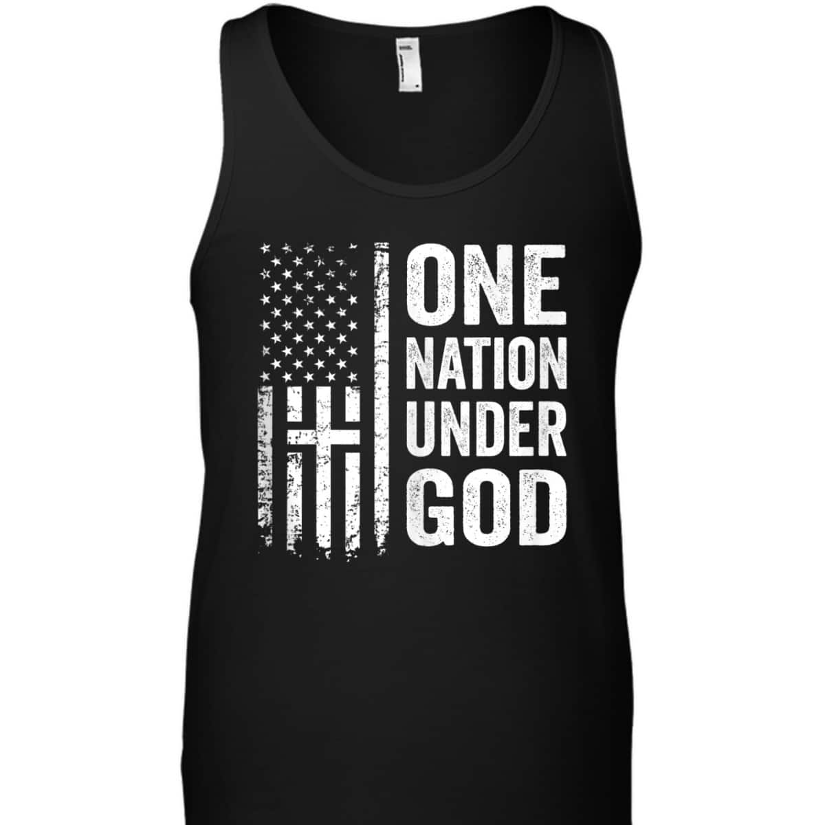 One Nation Under God T-Shirt Christian Cross American Flag Independence Day 4th Of July Gift One Nation Under God T-Shirt Christian Cross American Flag Independence Day 4th Of July Gift