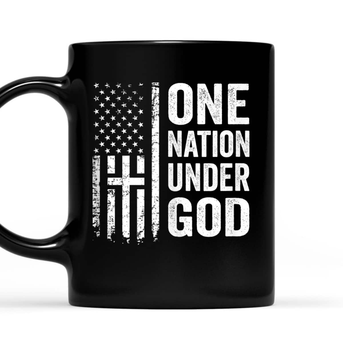 One Nation Under God T-Shirt Christian Cross American Flag Independence Day 4th Of July Gift One Nation Under God T-Shirt Christian Cross American Flag Independence Day 4th Of July Gift