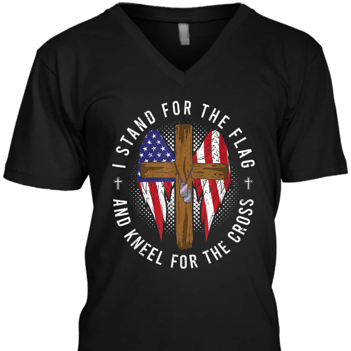 I Stand For The Flag Kneel For The Cross US Flag T-Shirt Memorial Day Veteran's Day Gift I Stand For The Flag Kneel For The Cross US Flag T-Shirt Memorial Day Veteran's Day Gift