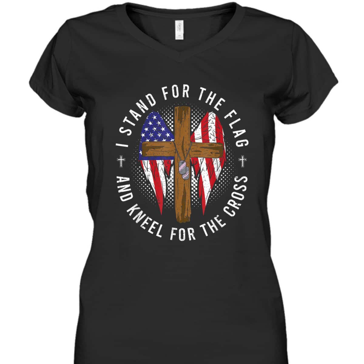 I Stand For The Flag Kneel For The Cross US Flag T-Shirt Memorial Day Veteran's Day Gift I Stand For The Flag Kneel For The Cross US Flag T-Shirt Memorial Day Veteran's Day Gift