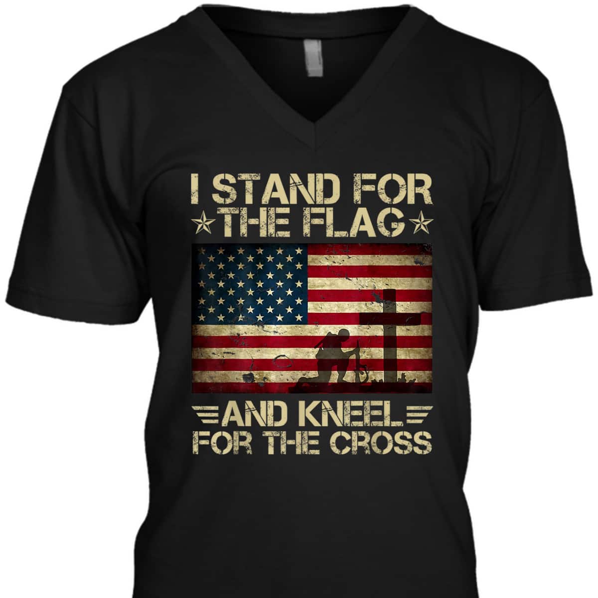 I Stand For The Flag Kneel For The Cross Memorial Day T-Shirt Veterans Day Gift I Stand For The Flag Kneel For The Cross Memorial Day T-Shirt Veterans Day Gift