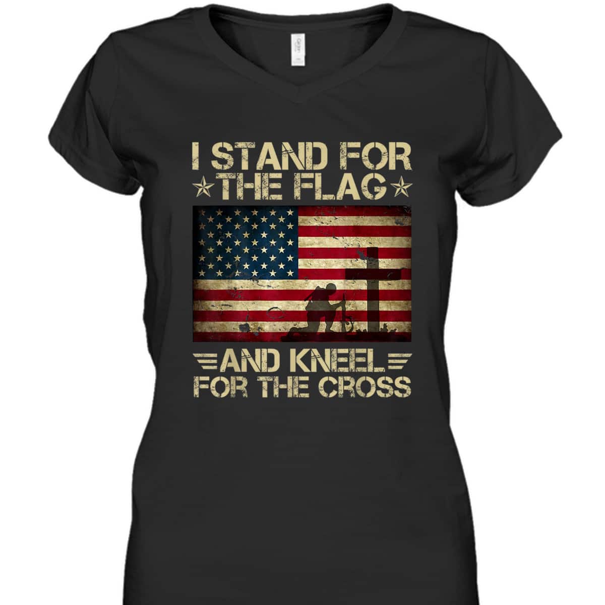 I Stand For The Flag Kneel For The Cross Memorial Day T-Shirt Veterans Day Gift I Stand For The Flag Kneel For The Cross Memorial Day T-Shirt Veterans Day Gift