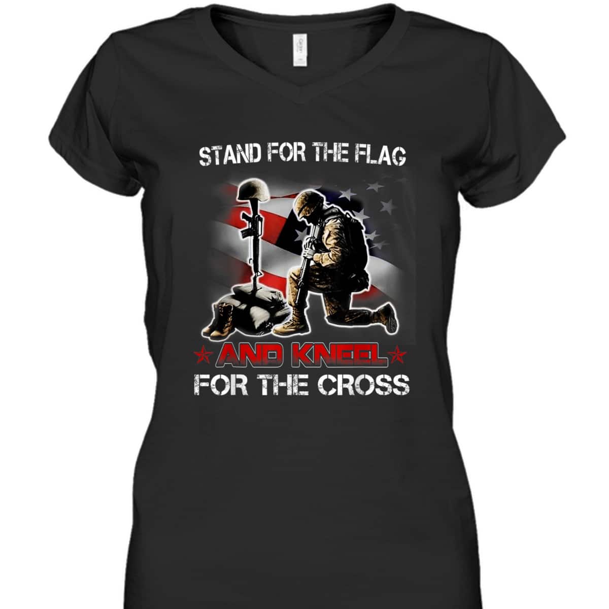 I Stand For The Flag I Kneel At The Cross T-Shirt Veterans Day Independence Day Gift I Stand For The Flag I Kneel At The Cross T-Shirt Veterans Day Independence Day Gift