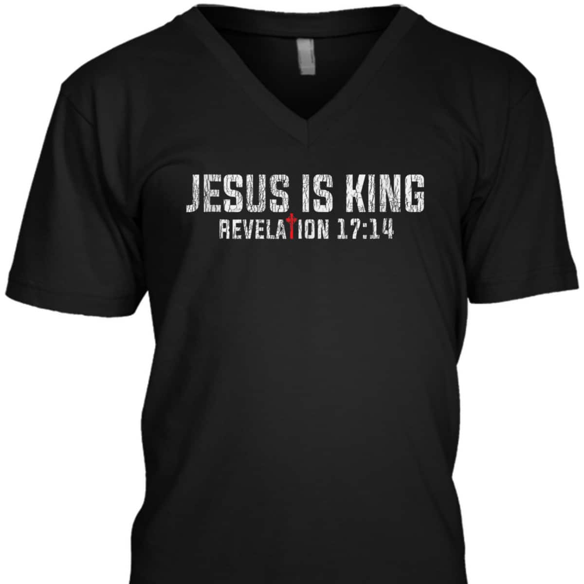 Jesus Is King T-Shirt Retro Vintage Bible Verse Revelation 17:14 Christian Religious Gift Jesus Is King T-Shirt Retro Vintage Bible Verse Revelation 17:14 Christian Religious Gift
