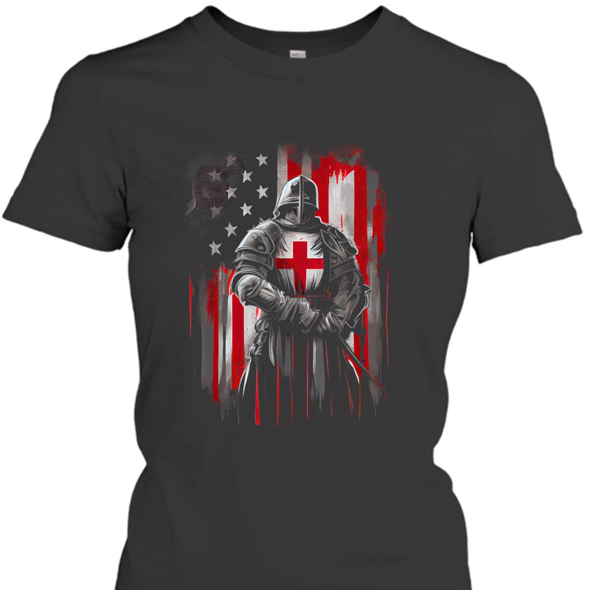 Armor Of God T-Shirt US Flag Knight Templar Independence Day Patriot Christians Gift Armor Of God T-Shirt US Flag Knight Templar Independence Day Patriot Christians Gift