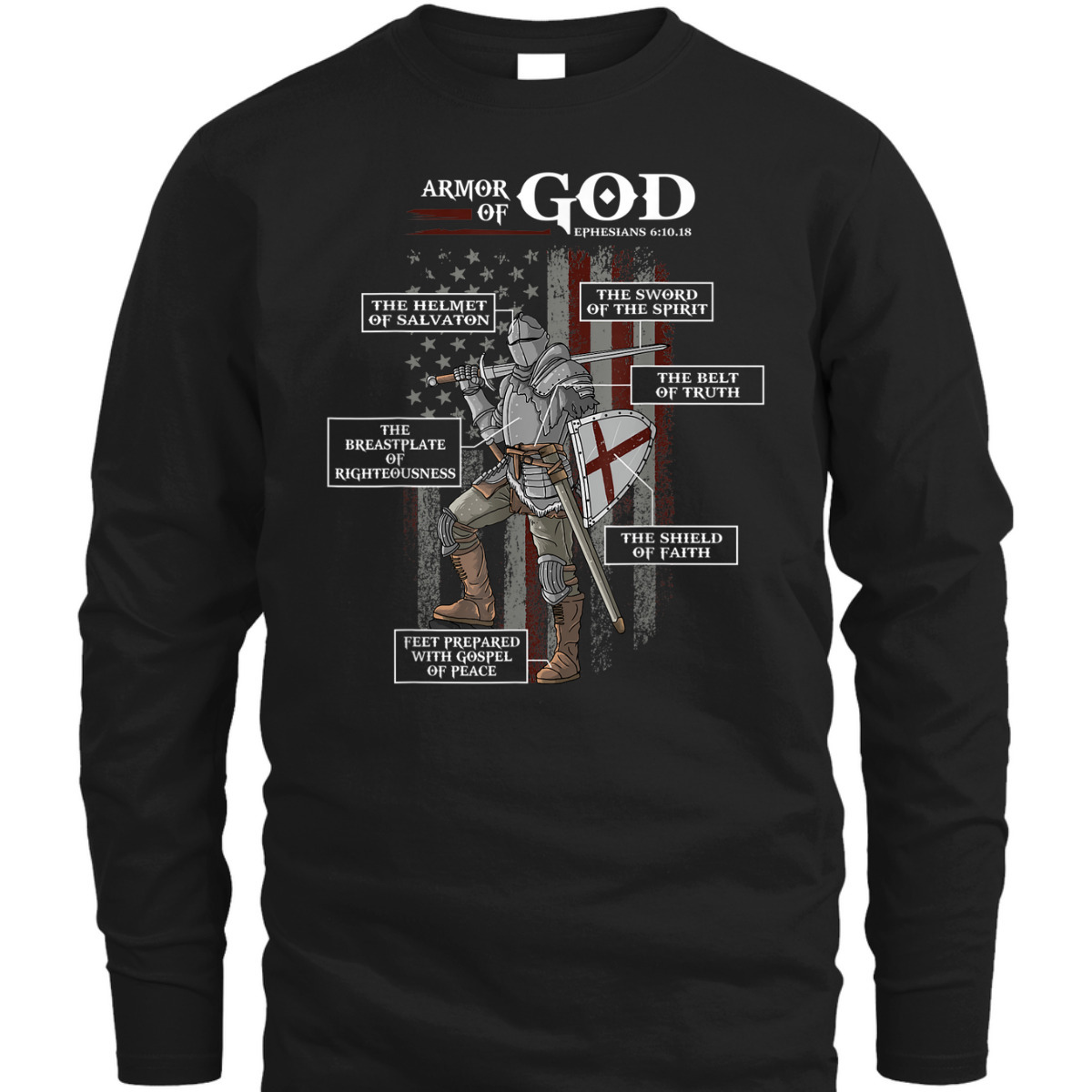 US American Flag Armor Of God T-Shirt Ephesians 6:10.18 Christian Bible Verse Gift US American Flag Armor Of God T-Shirt Ephesians 6:10.18 Christian Bible Verse Gift