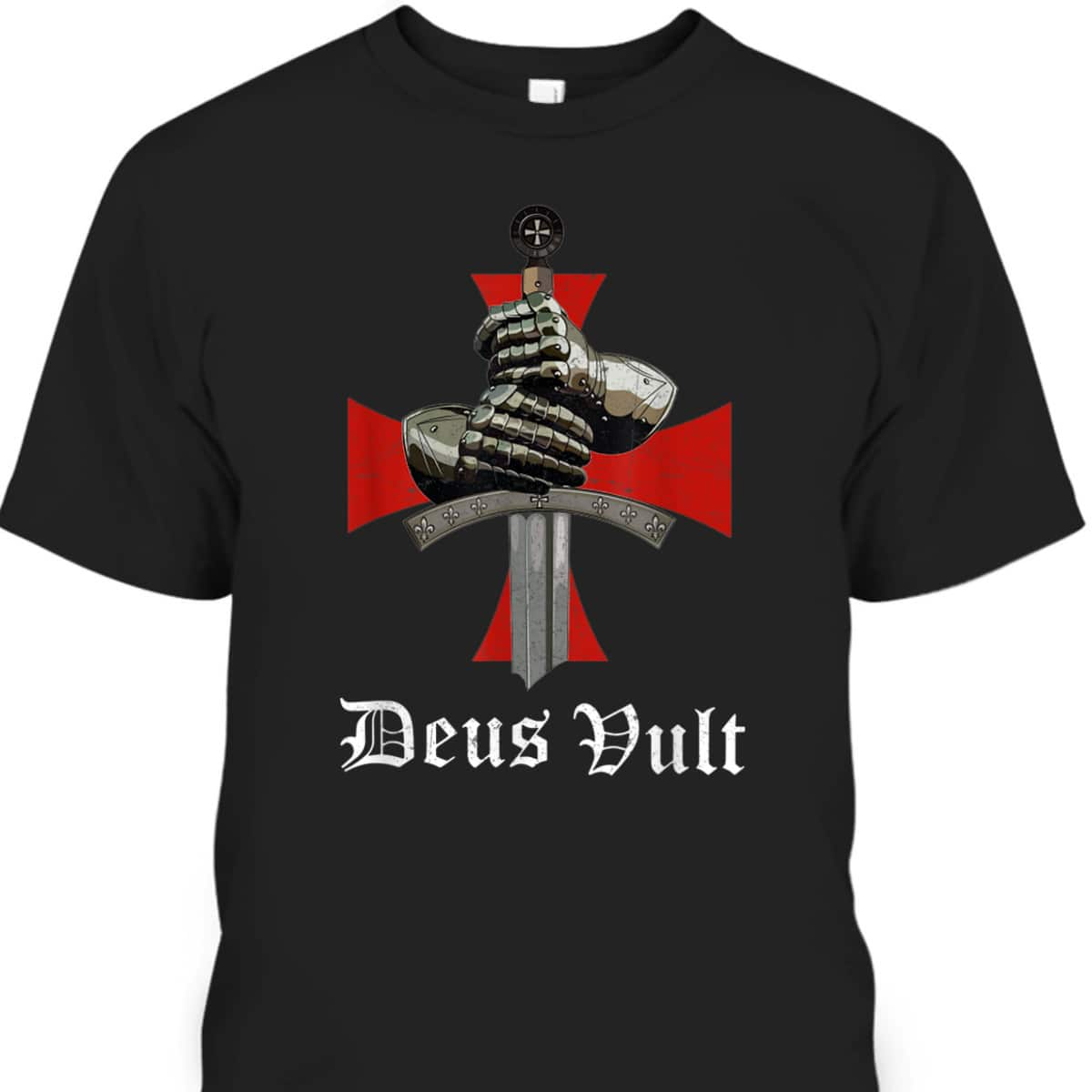 Christian Knight Templar Armor Of God T-Shirt Crusader Sword Armor Deus & Vult