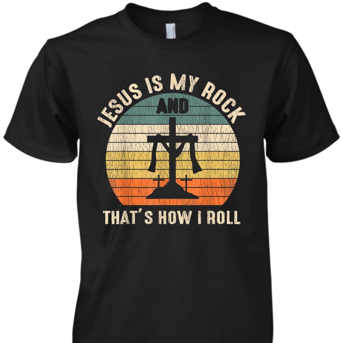Jesus Is My Rock Jesus Christ Lover Vintage Cross Christian T-Shirt Jesus Is My Rock Jesus Christ Lover Vintage Cross Christian T-Shirt