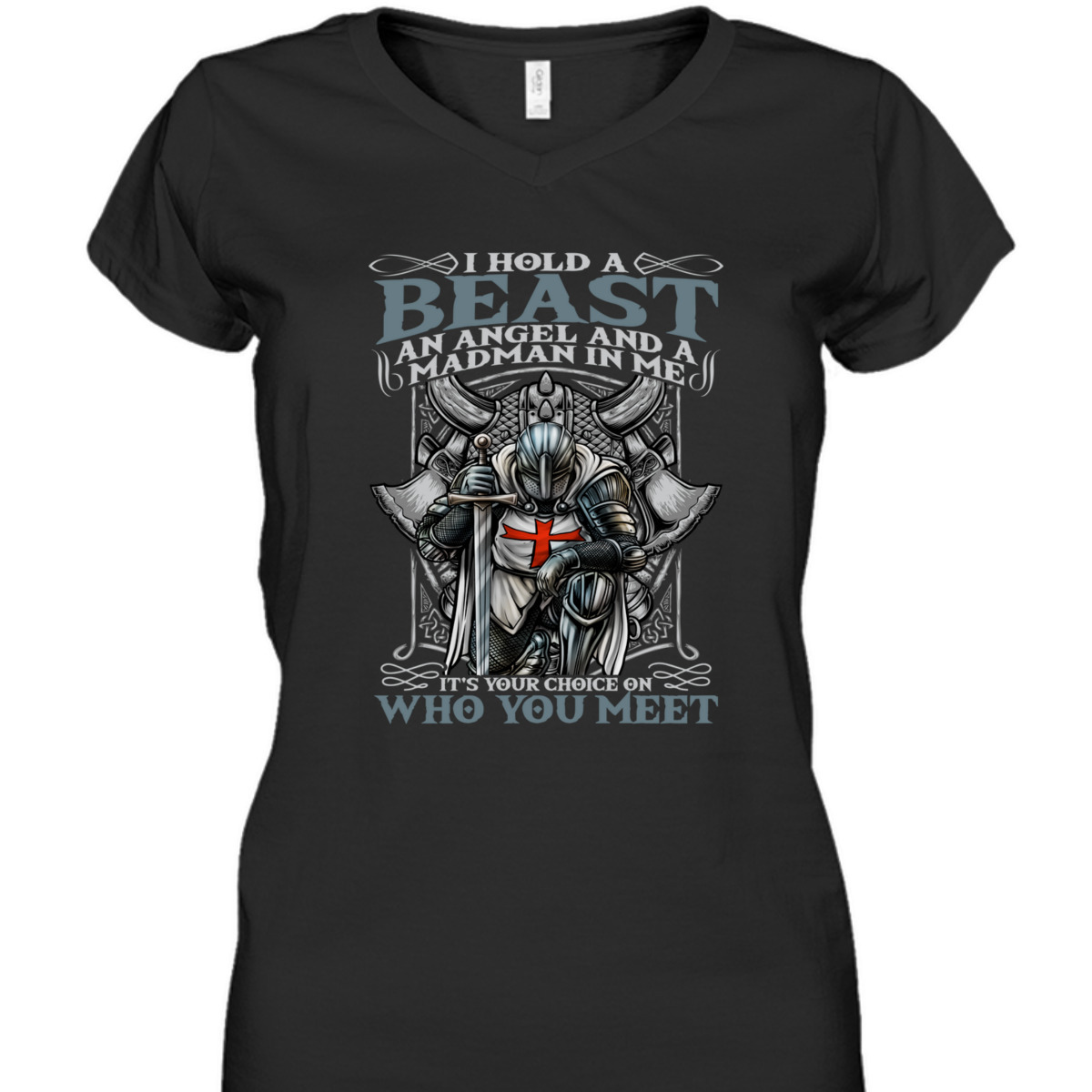 Medieval Crusader Knight Templar Armor Of God T-Shirt I Hold A Beast Medieval Crusader Knight Templar Armor Of God T-Shirt I Hold A Beast