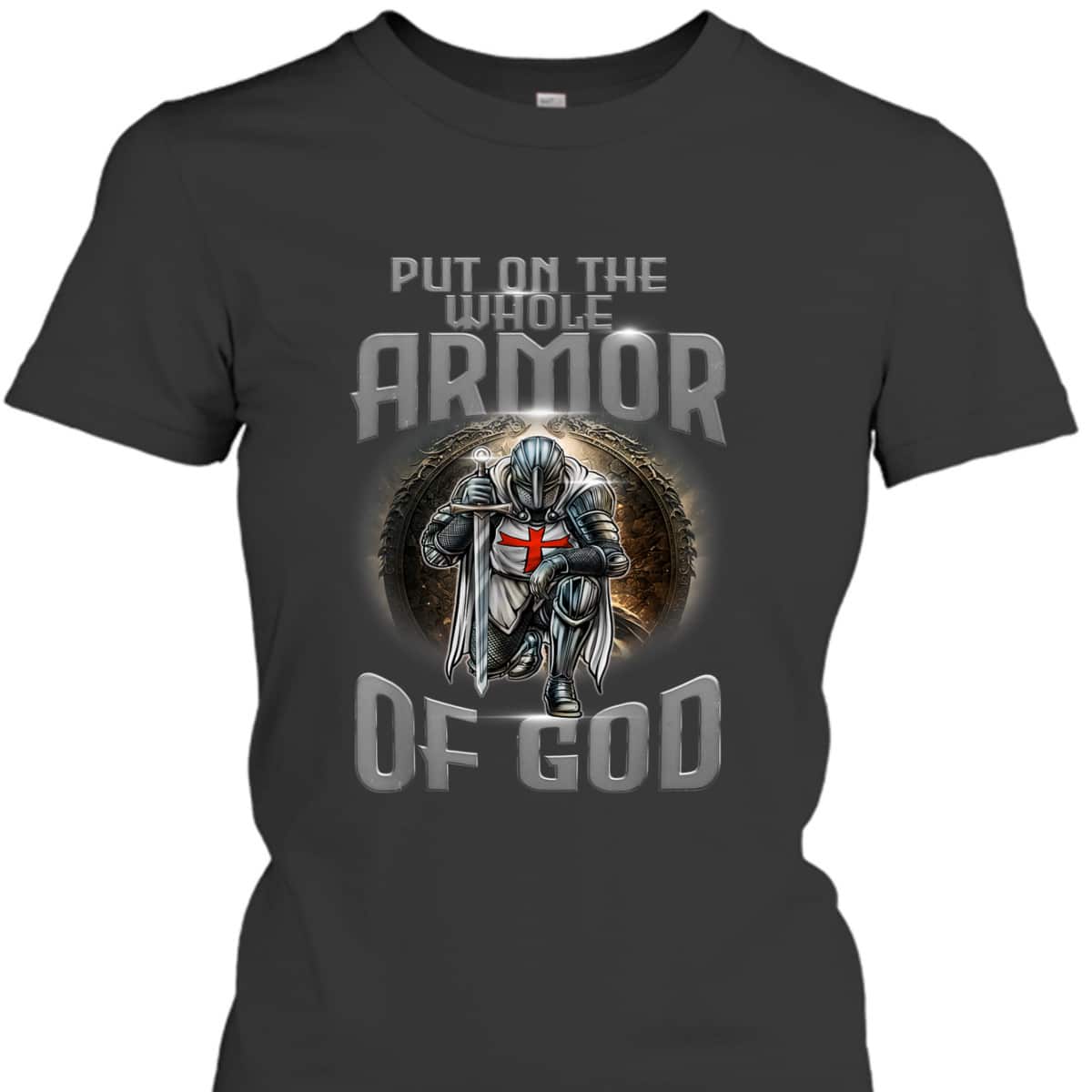 Knight Templar Armor Of God T-Shirt Medieval Kneeling Crusader Knight Templar Armor Of God T-Shirt Medieval Kneeling Crusader