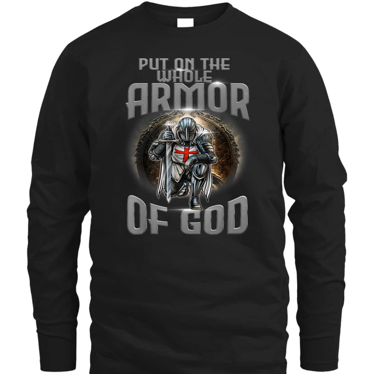 Knight Templar Armor Of God T-Shirt Medieval Kneeling Crusader Knight Templar Armor Of God T-Shirt Medieval Kneeling Crusader