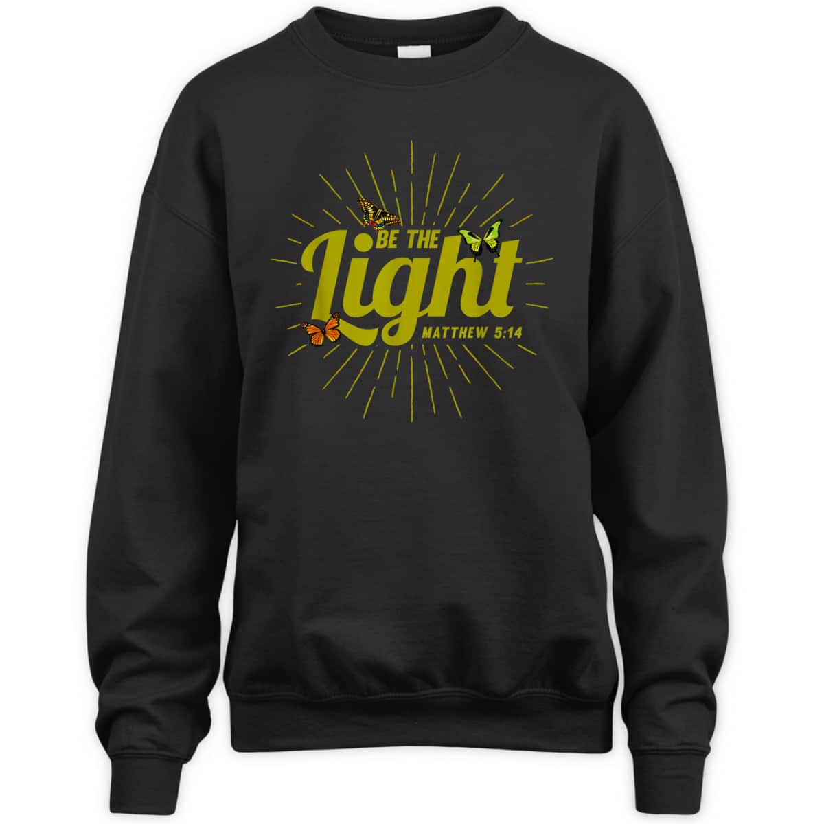 Christian Be The Light T-Shirt Bible Verse Matthew 514 Butterflies Christian Be The Light T-Shirt Bible Verse Matthew 514 Butterflies