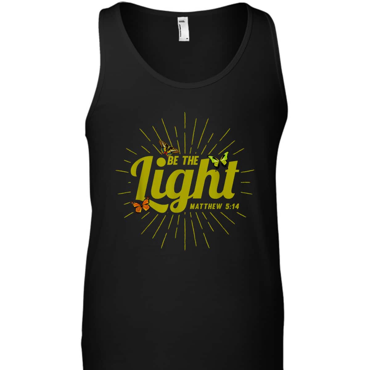 Christian Be The Light T-Shirt Bible Verse Matthew 514 Butterflies Christian Be The Light T-Shirt Bible Verse Matthew 514 Butterflies