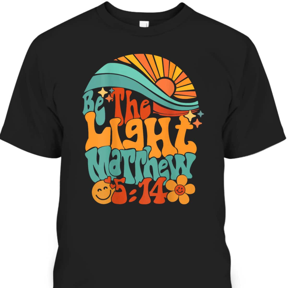 Vintage Groovy Sunset Be The Light Matthew 514 T-Shirt