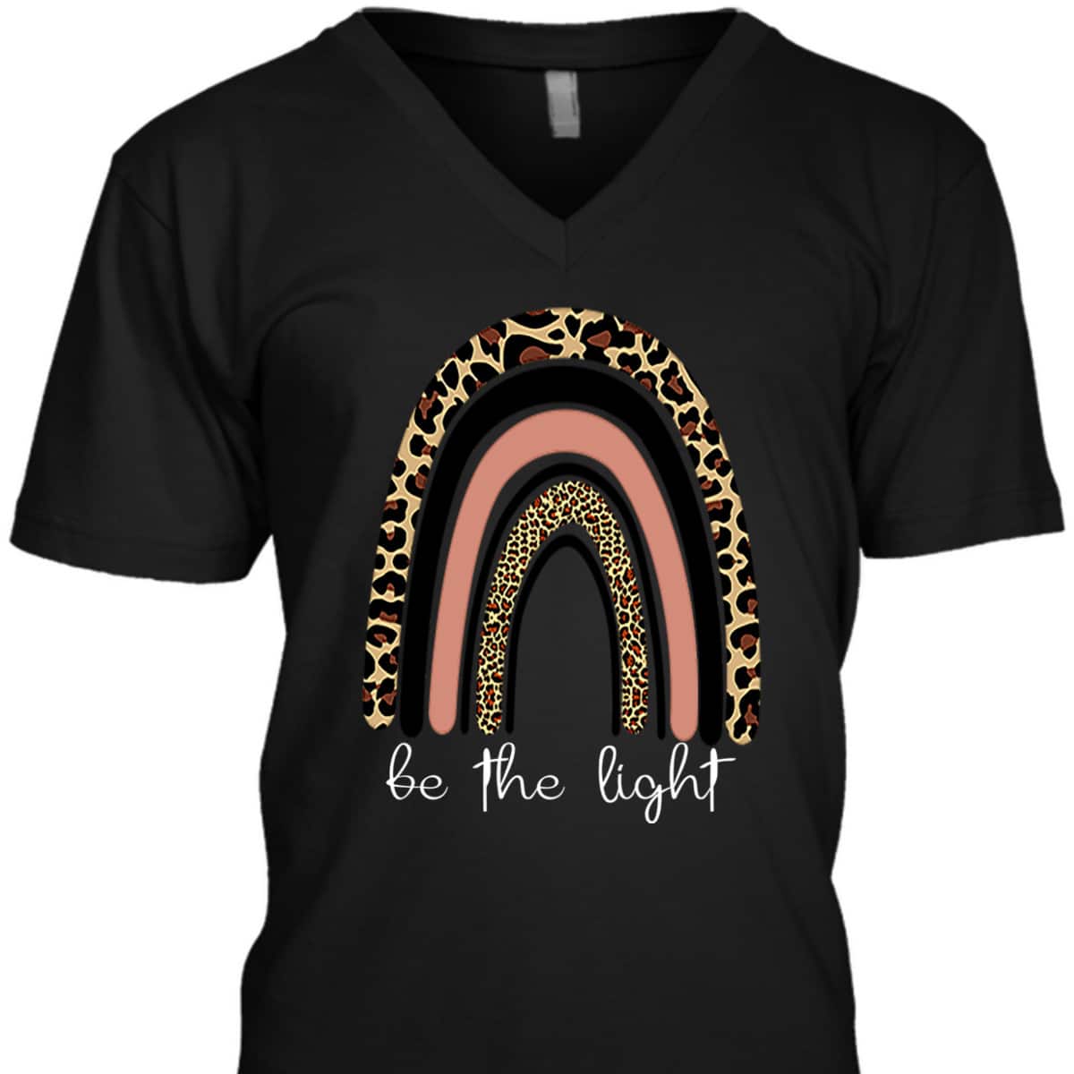 Be The Light Leopard Rainbow Christian Scripture T-Shirt Be The Light Leopard Rainbow Christian Scripture T-Shirt
