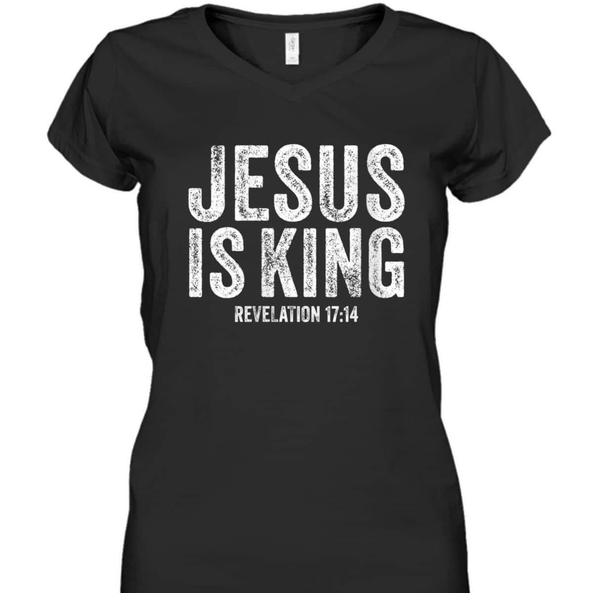 Jesus Is King Revelation 17:14 Bible Scripture Christian Vintage T-Shirt Jesus Is King Revelation 17:14 Bible Scripture Christian Vintage T-Shirt