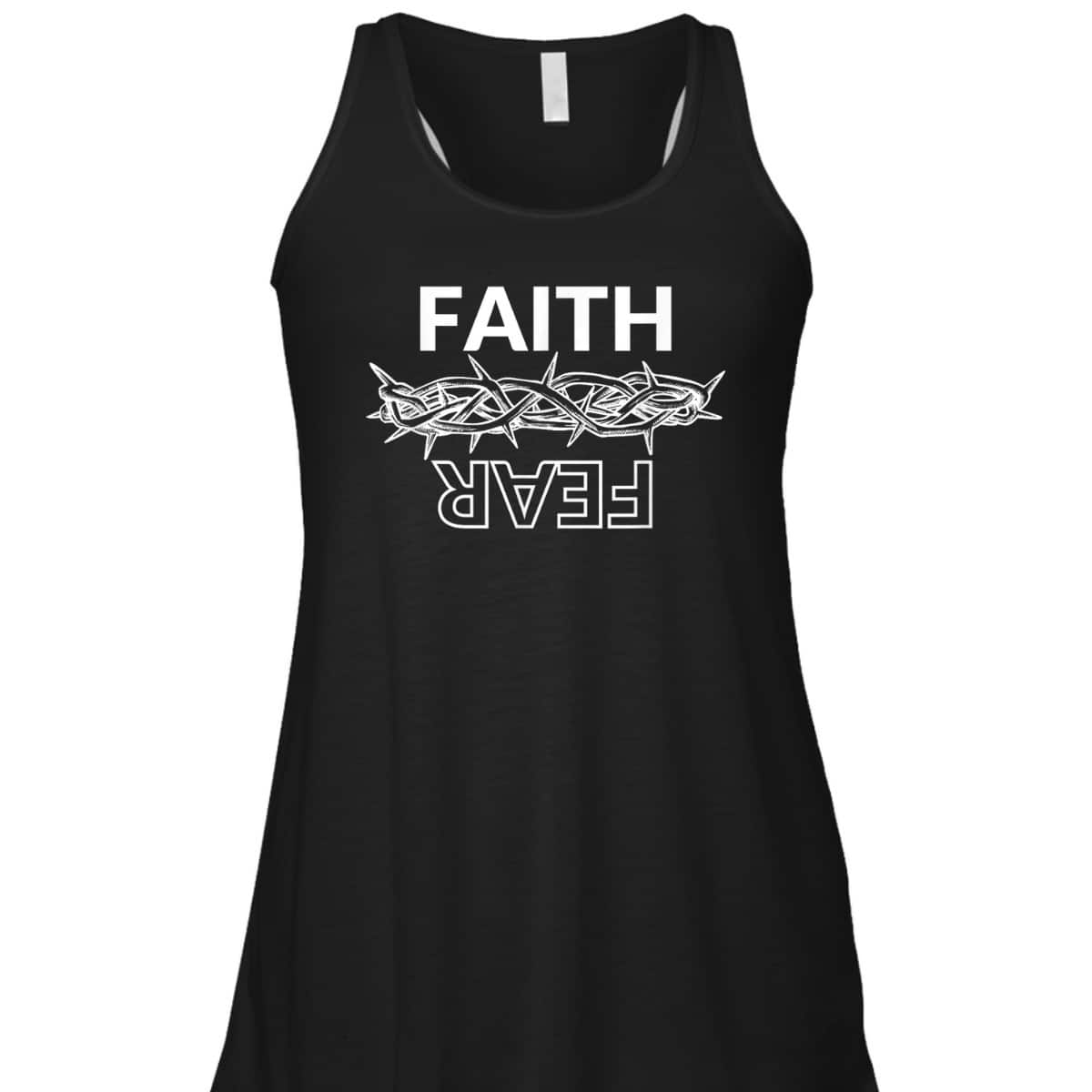 Faith Over Fear T-Shirt Christian Faith Jesus Crown Of Thorns