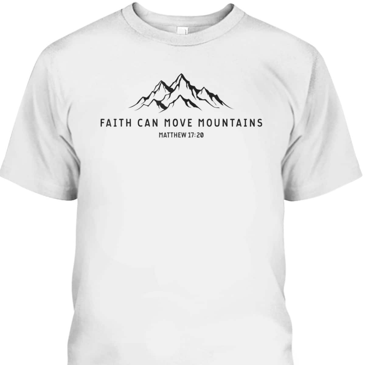 Vintage Faith Can Move Mountains Christian Religious T-Shirt