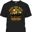 Christian Retro Faith Can Move Mountains T-Shirt Jesus Christ Saying Matthew 17:20 Bible Verse Gift
