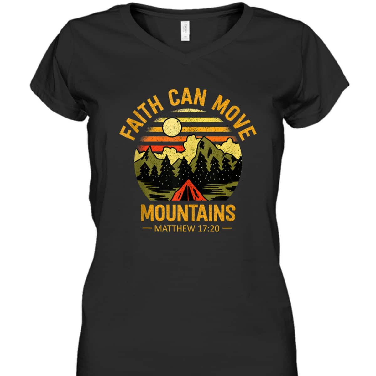 Christian Retro Faith Can Move Mountains T-Shirt Jesus Christ Saying Matthew 17:20 Bible Verse Gift Christian Retro Faith Can Move Mountains T-Shirt Jesus Christ Saying Matthew 17:20 Bible Verse Gift