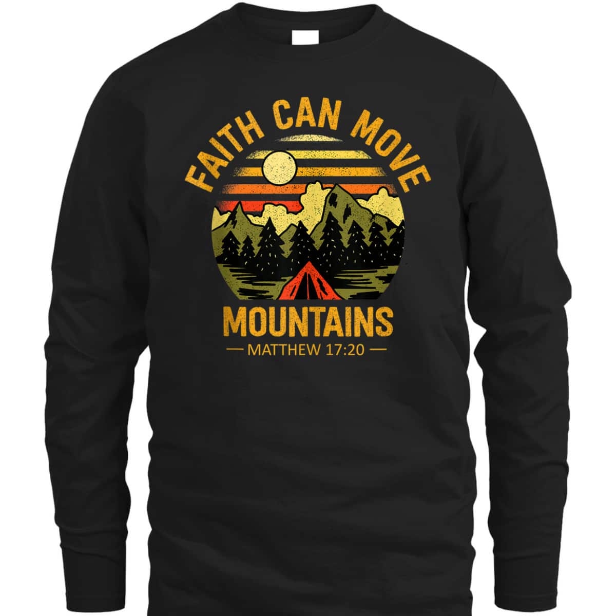 Christian Retro Faith Can Move Mountains T-Shirt Jesus Christ Saying Matthew 17:20 Bible Verse Gift Christian Retro Faith Can Move Mountains T-Shirt Jesus Christ Saying Matthew 17:20 Bible Verse Gift