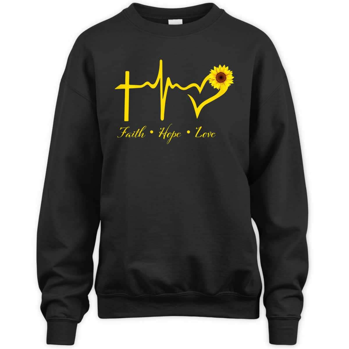 Faith Hope Love Christian T-Shirt Sunflower Religious Gift Faith Hope Love Christian T-Shirt Sunflower Religious Gift