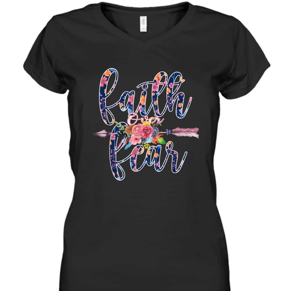 Prayer Bible Verse Religious Faith Over Fear T-Shirt Prayer Bible Verse Religious Faith Over Fear T-Shirt