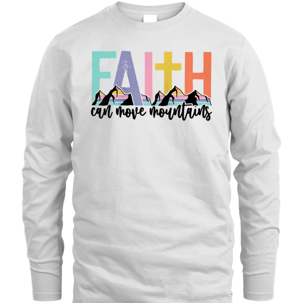 Faith Can Move Mountains Christian Retro Bible Verse T-Shirt Faith Can Move Mountains Christian Retro Bible Verse T-Shirt
