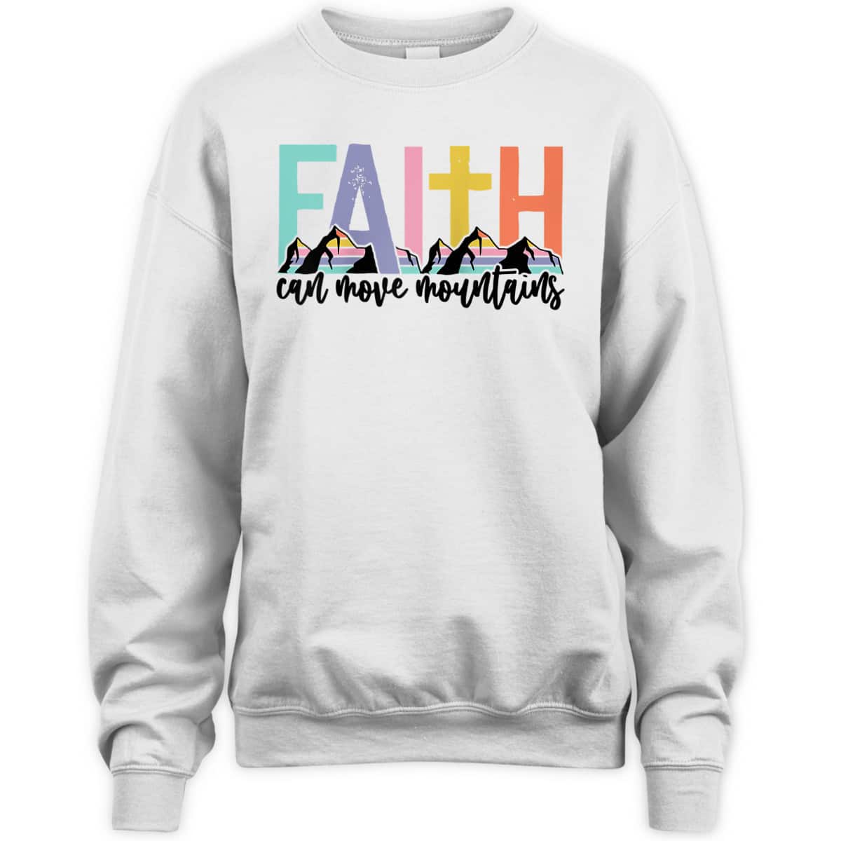 Faith Can Move Mountains Christian Retro Bible Verse T-Shirt Faith Can Move Mountains Christian Retro Bible Verse T-Shirt