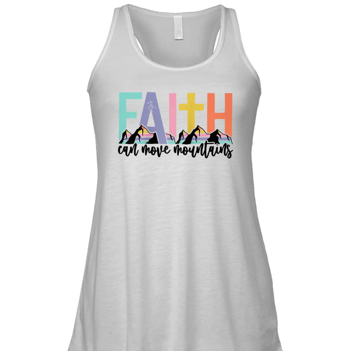Faith Can Move Mountains Christian Retro Bible Verse T-Shirt Faith Can Move Mountains Christian Retro Bible Verse T-Shirt