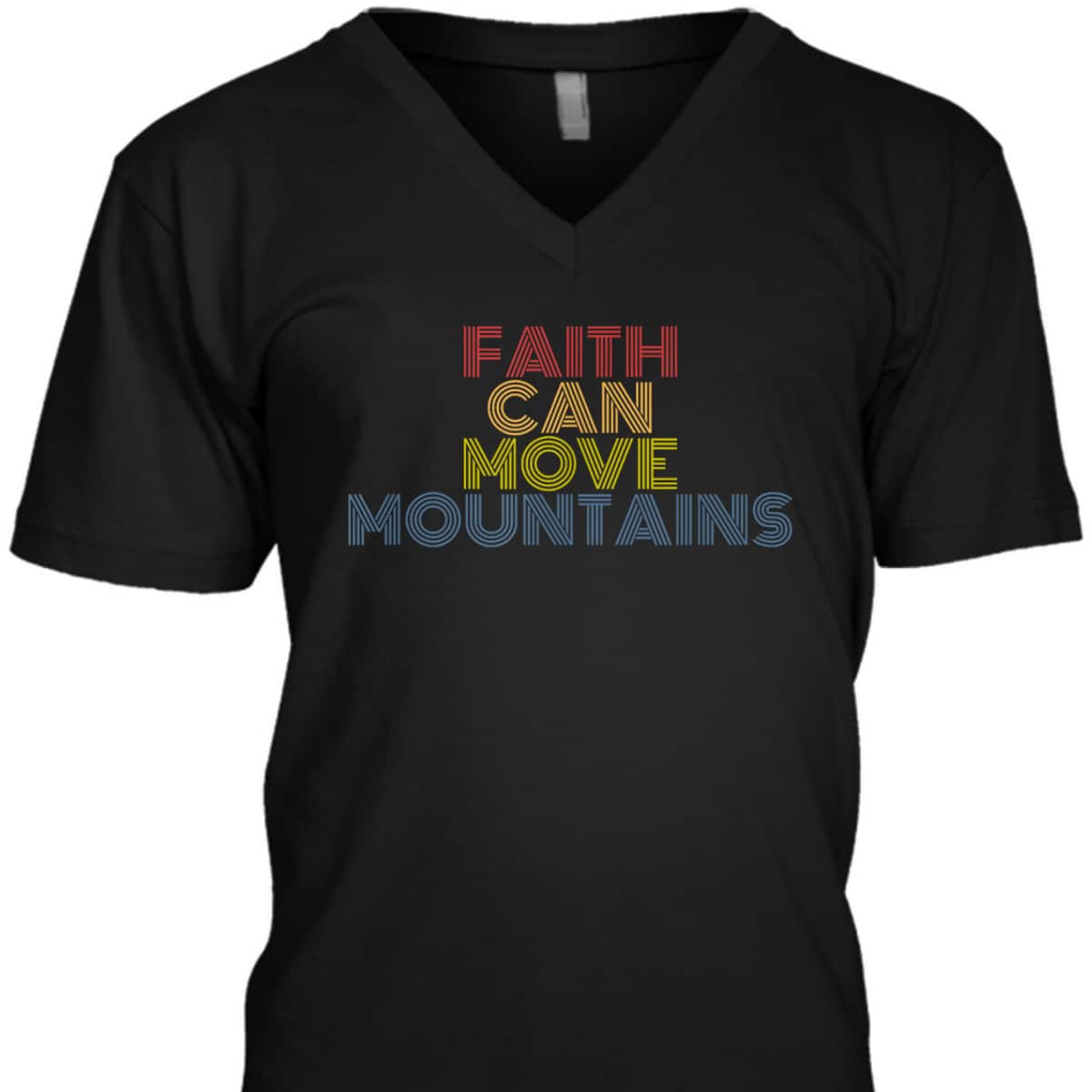 Christian Faith Can Move Mountains Retro 70s Vintage T-Shirt Christian Faith Can Move Mountains Retro 70s Vintage T-Shirt