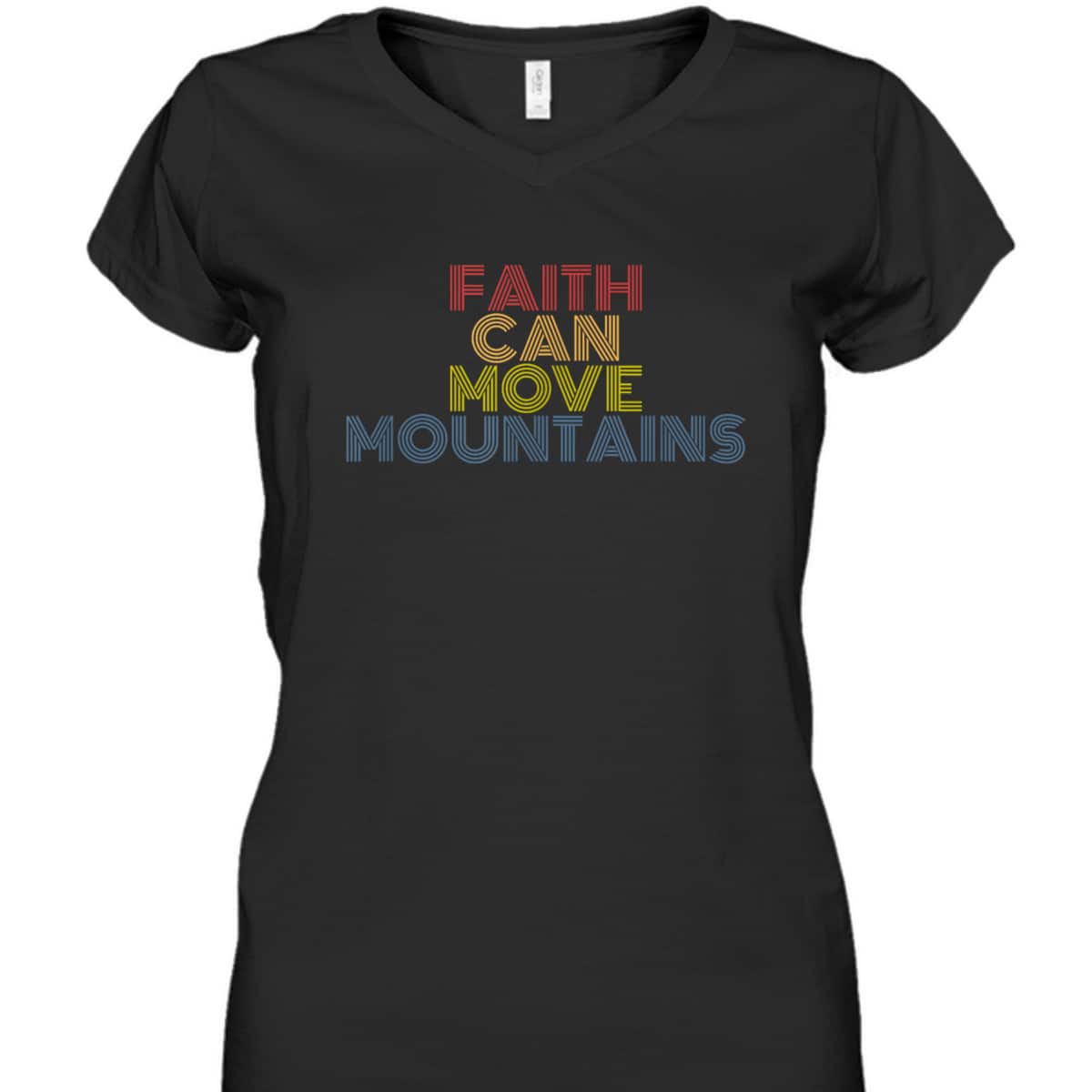 Christian Faith Can Move Mountains Retro 70s Vintage T-Shirt Christian Faith Can Move Mountains Retro 70s Vintage T-Shirt