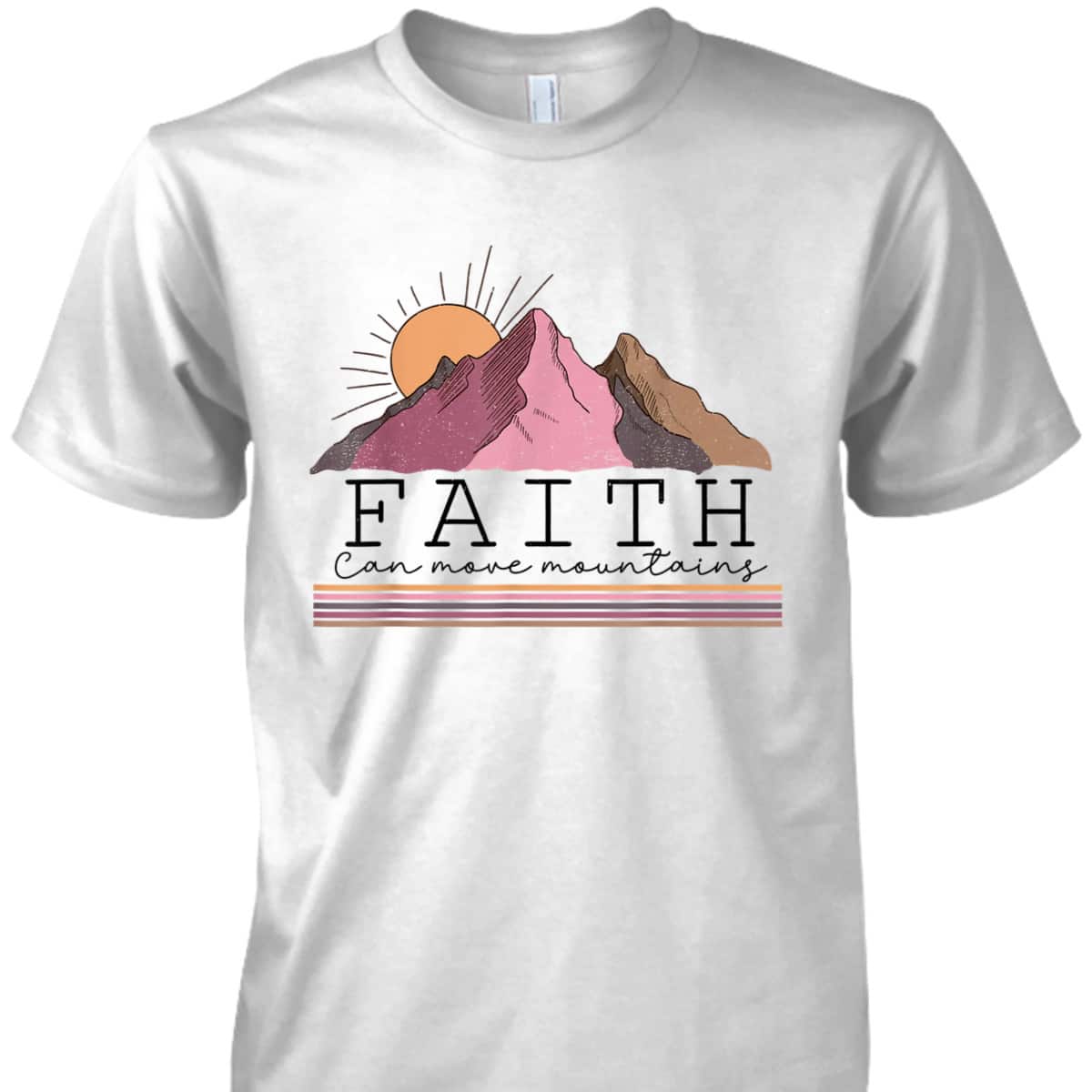 Faith Can Move Mountains Retro Christian Bible Verse Jesus T-Shirt Faith Can Move Mountains Retro Christian Bible Verse Jesus T-Shirt
