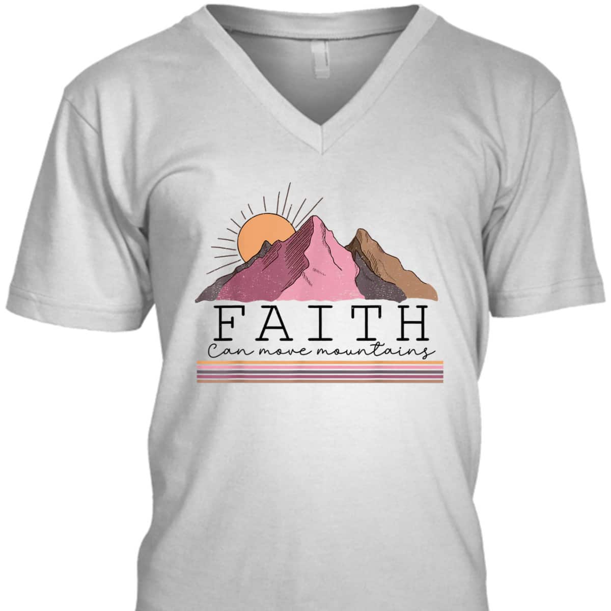 Faith Can Move Mountains Retro Christian Bible Verse Jesus T-Shirt Faith Can Move Mountains Retro Christian Bible Verse Jesus T-Shirt